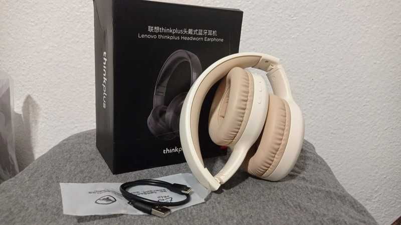 Fones Lenovo sem fio - TH30 - Beje - Novo!!