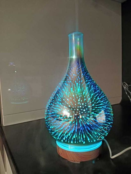 Nawilżacz powietrza lampka nocna dyfuzor zapachowy szklany kolory RGB