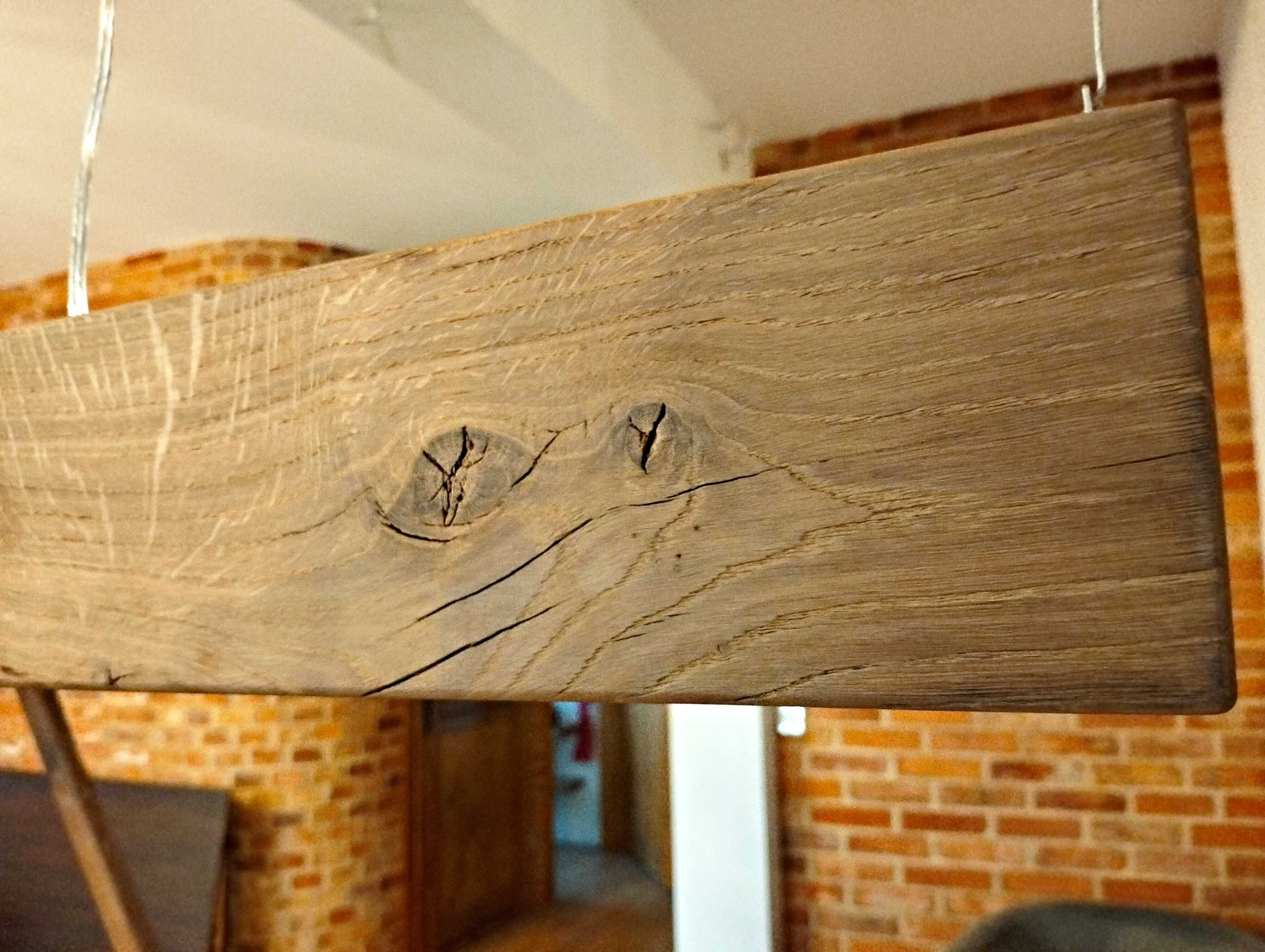 Lampa dębowa LED, żyrandol. Drewniana lampa nad stół, wyspę..Loft