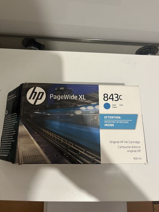 Струменевий картридж HP 843C PageWide XL блакитного (Cyan) кольору.