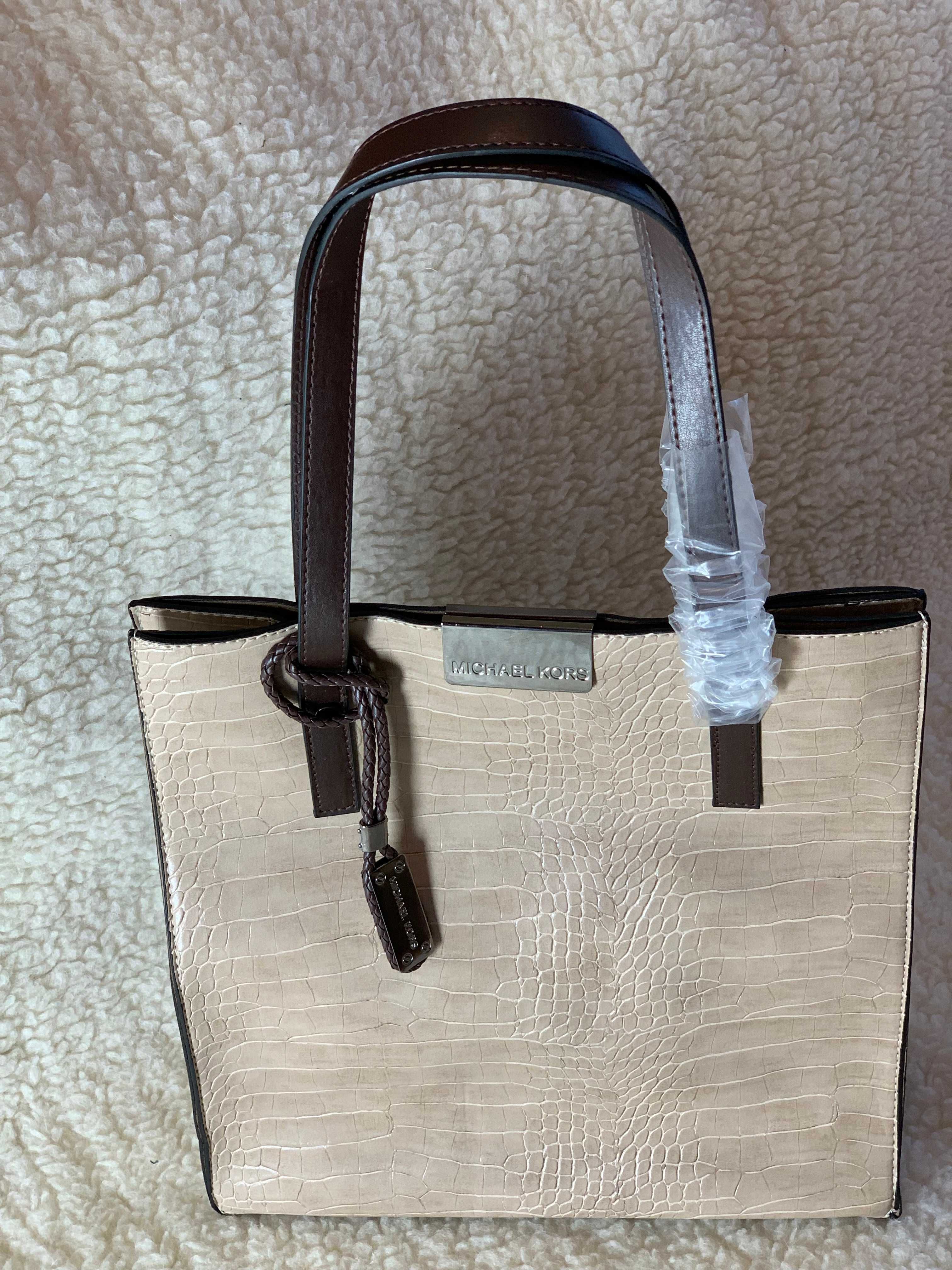 Torba Michael Kors shopper, beżowa -30%