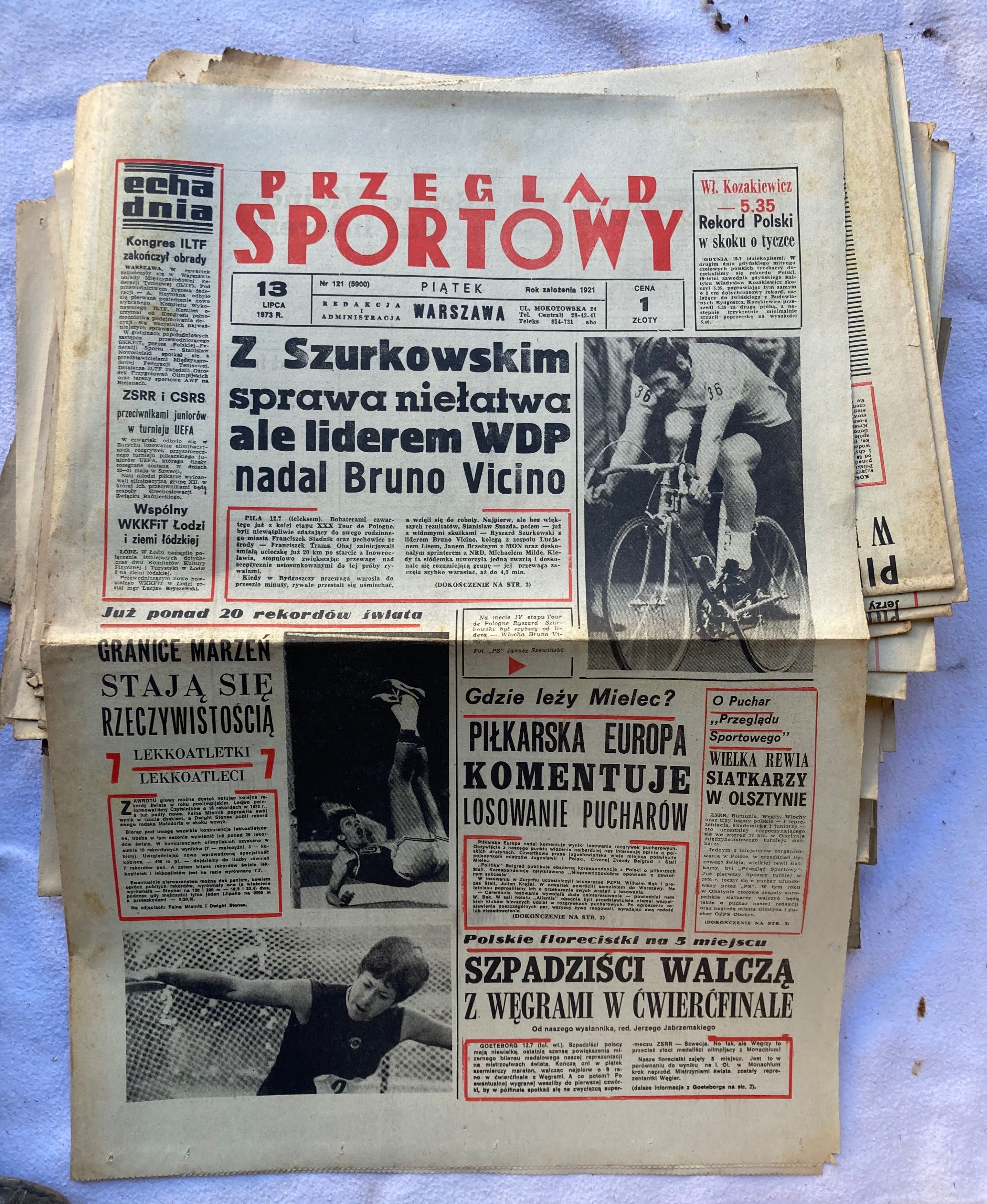 Stare gazety Przegląd Sportowy lata 1956-59, 1960-69, 1970-74