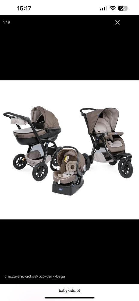 Carrinho chicco trio activ3 - como novo