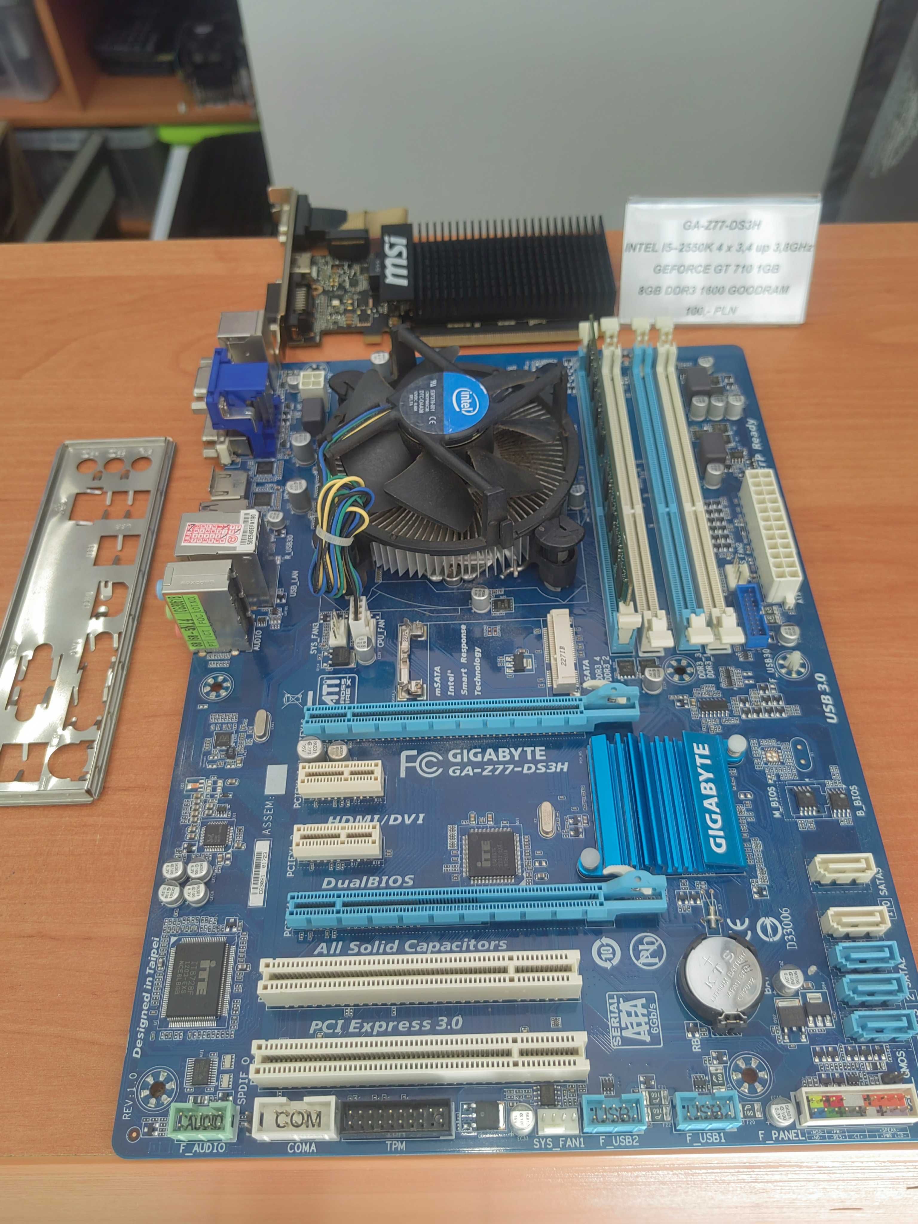 GA-Z77-DS3H + INTEL I5-2550K + 8GB DDR3 + GEFORCE GT 710