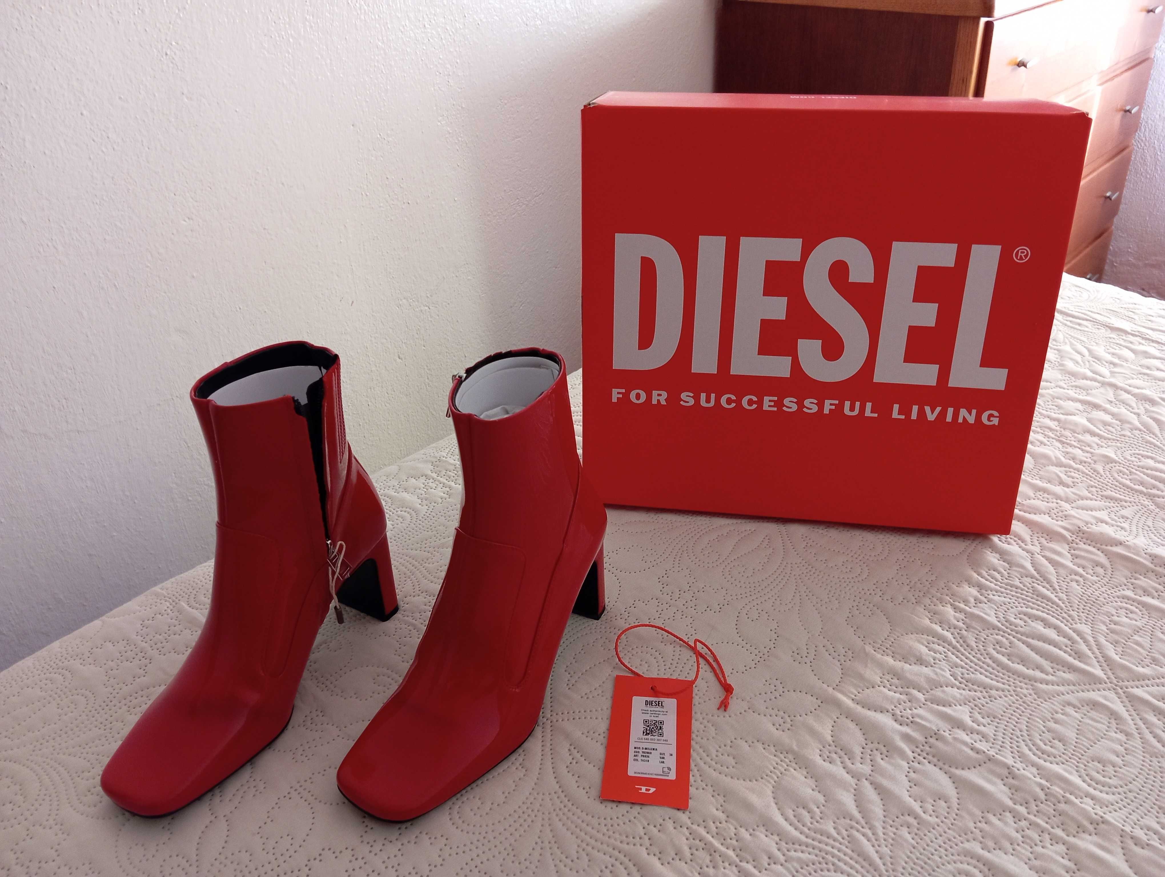 Botas Botim vermelho Diesel D Millenia 36