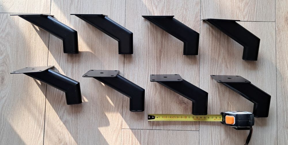 Nowe nóżki metalowe 8 szt. czarne do fotela, sofy