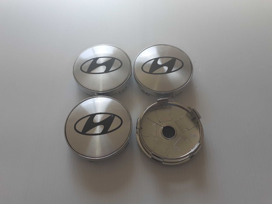 Centros/tampas de jante completos Hyundai com 56, 60, 65 e 68 mm