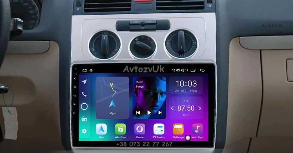 Магнитола CADDY Volkswagen TOURAN VW GPS USB 2 din CarPlay Android 14