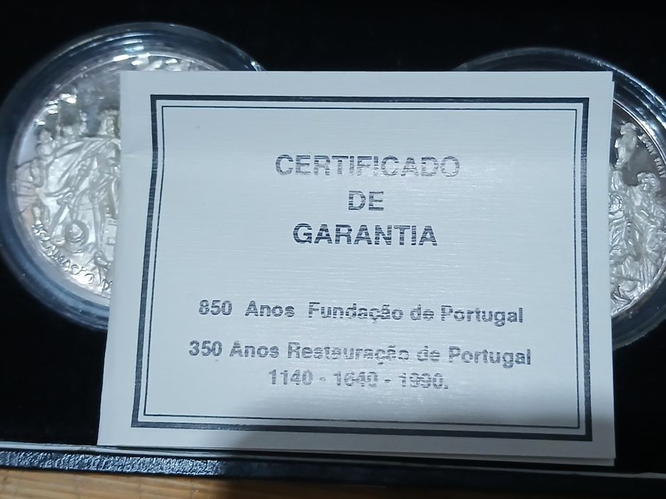 Medalhas em prata Fundação e Restauração de Portugal