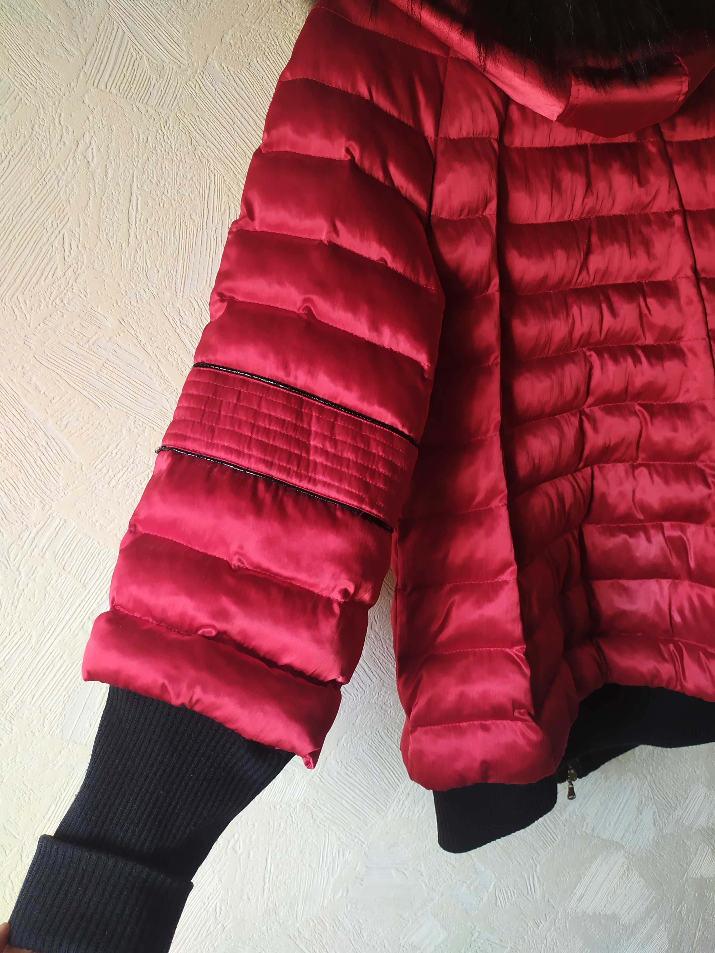 Куртка красная,зимняя, пуховик на девочку