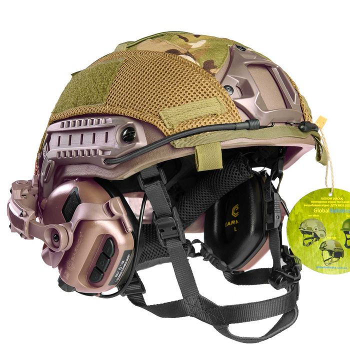 Шолом FAST Wendy (койот) + кавер + активні навушники Earmor M32/M31