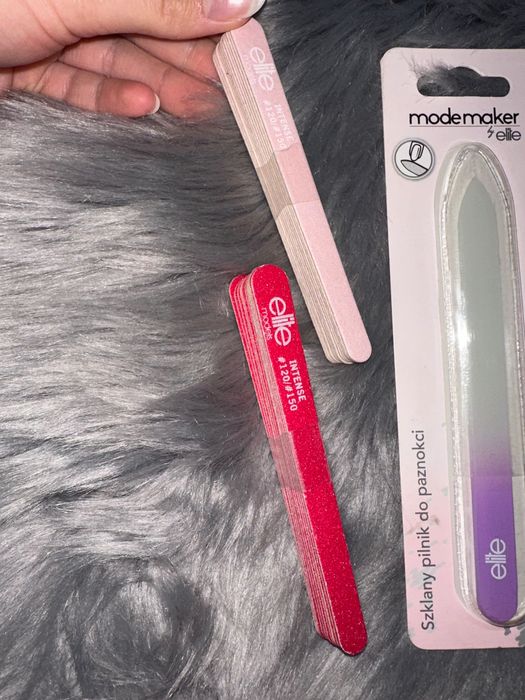 pilniczek szklany do paznokci jednorazowe + pęseta do brwi Elite Elle