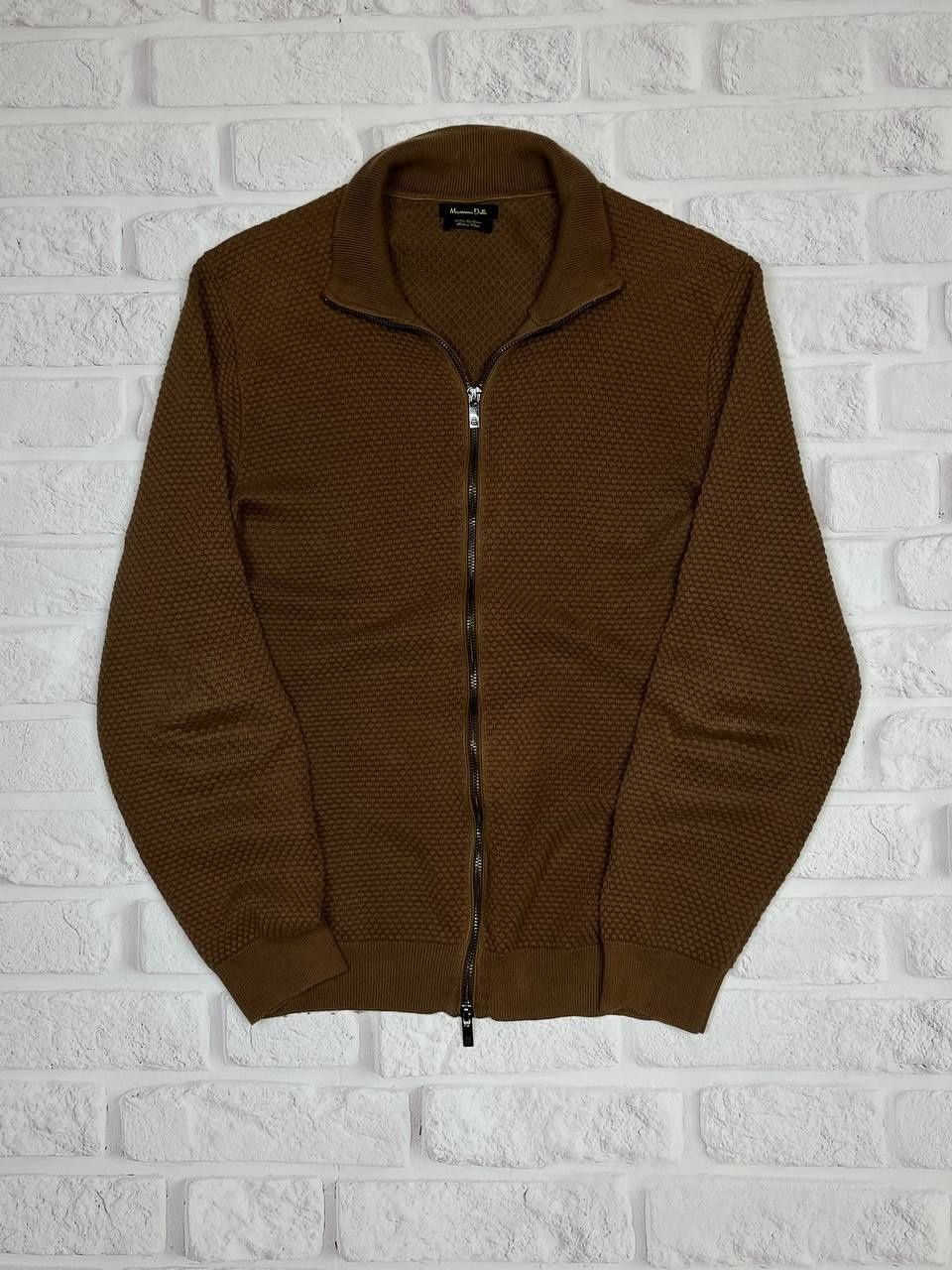 Светр на молнії massimo dutti зіп кофта чоловіча коричнева old money L