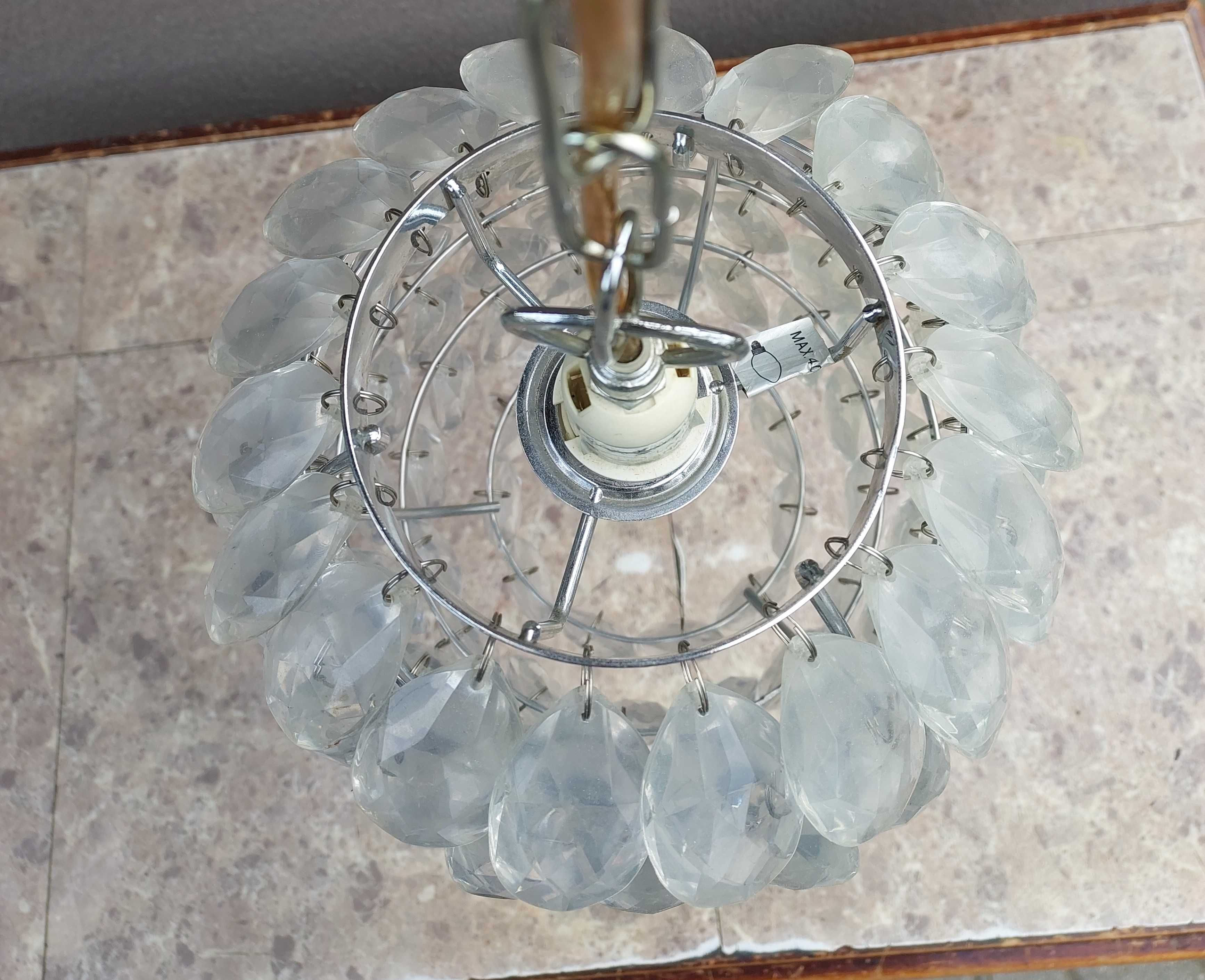 Lampa sufitowa kryształki akrylowe na łańcuchu glamour