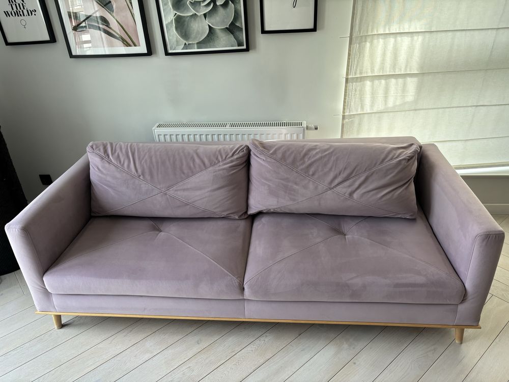 Sofa z funkcją spania kolor lawendowy z Agata Meble