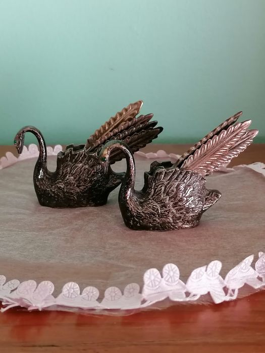 Cisnes acessórios mesa antigo