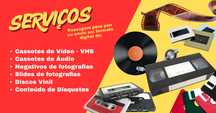 Conversão para formato Digital de Cassetes VHS, de áudio, etc