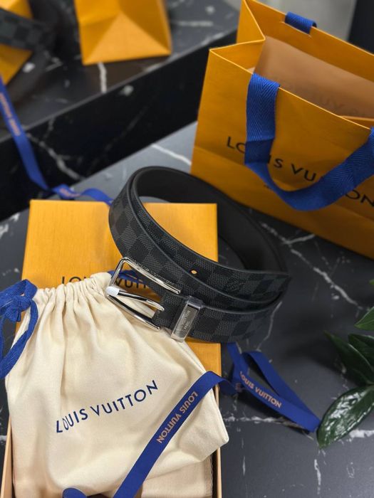 Ремень Louis Vuitton мужской чоловічий ремінь повний комплект бутика