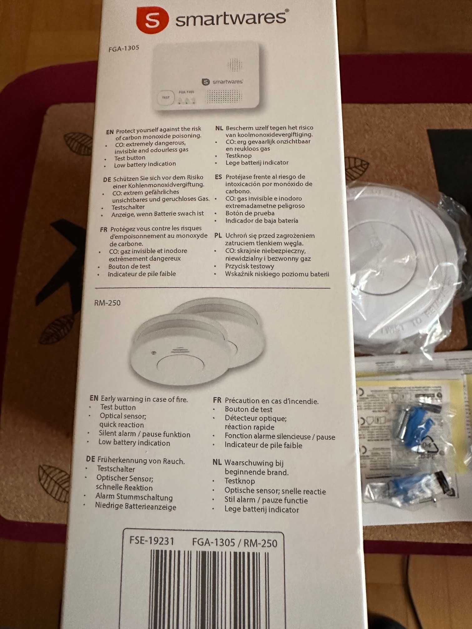 Smartwares system alarmowy przeciwpożarowy FSE-19231 czad i dym