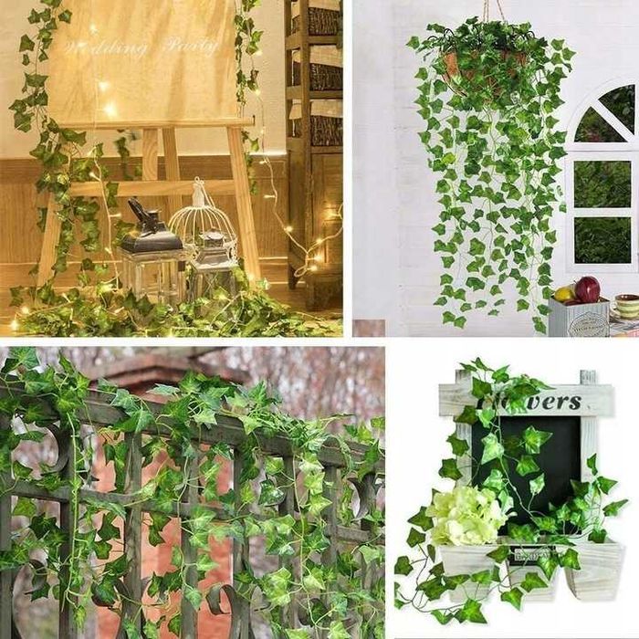 6x Sztuczny Bluszcz 12m Girlanda na Ścianę Balkon
