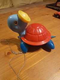 PRL zabawka FISHER PRICE "Tag Along Turtle" 1977r żółw kultowy NRD