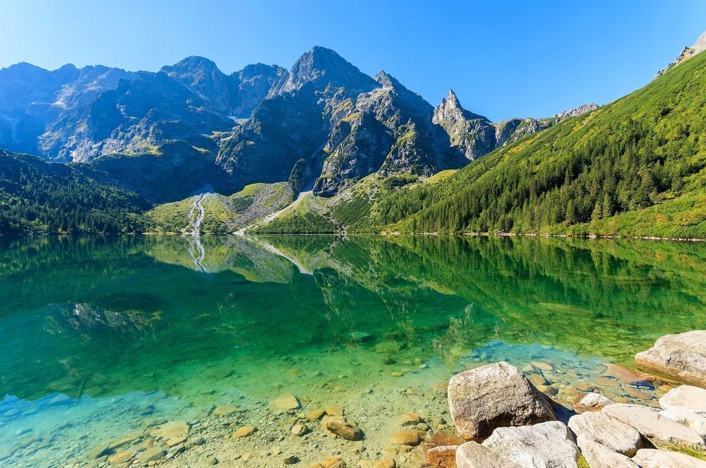 Malowanie po Numerach Morskie Oko Jezioro Góry Obraz z Ramą