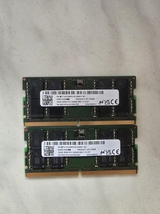 64GB [2x32GB] DDR5 Sodim 5600mhz