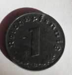 P ,  Niemcy III Rzesza 1 reichspfennig B cynk fenig