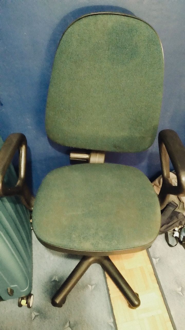 Krzesło biurowe ciemny zielony/czarny obrotowe na kółkach