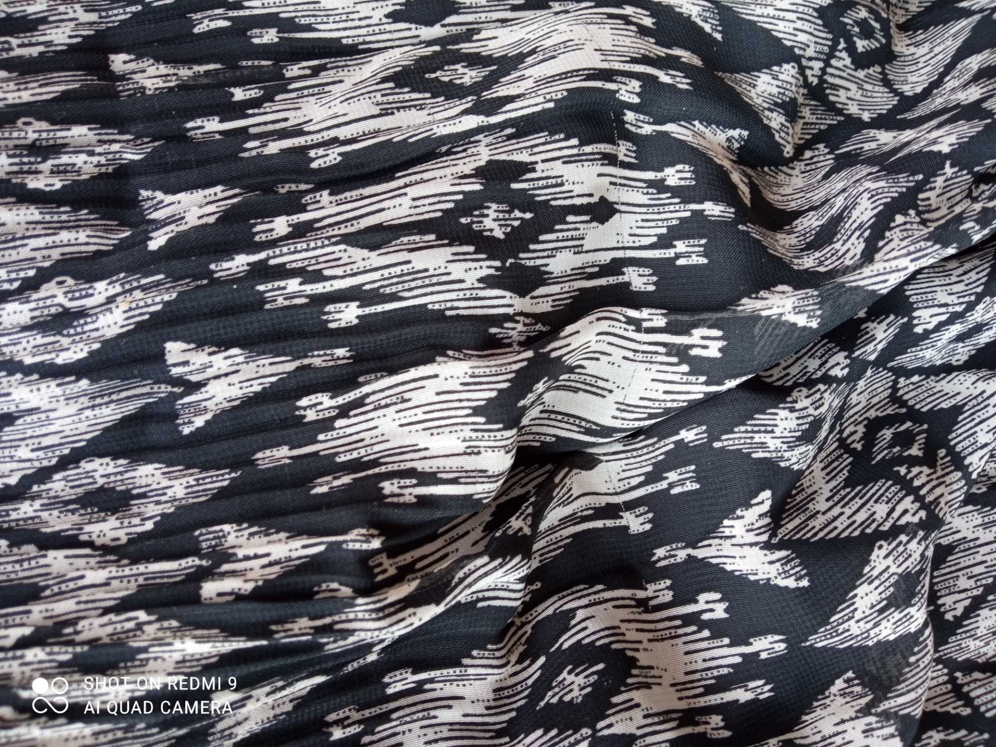PIĘKNA! spódnica maxi, czarno-biały wzór zwiewna, do kostek ORSAY