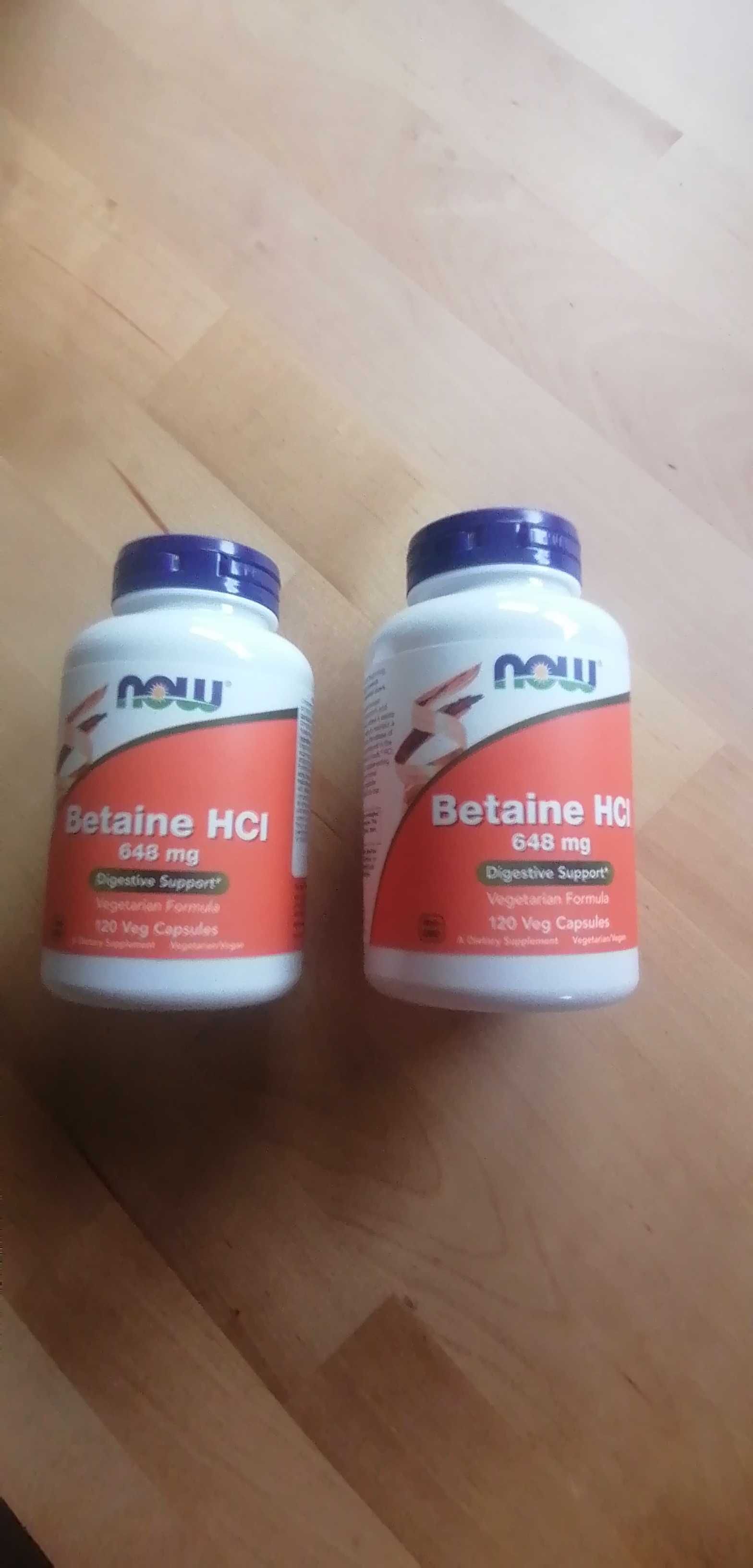 2 cxs de Suplemento alimentar Betaine HCI Now Foods 648mg 120 cápsulas