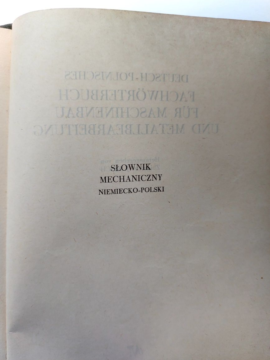 Książka Słownik Mechaniczny Niemiecko-Polski Zbigniew Koch Vintage