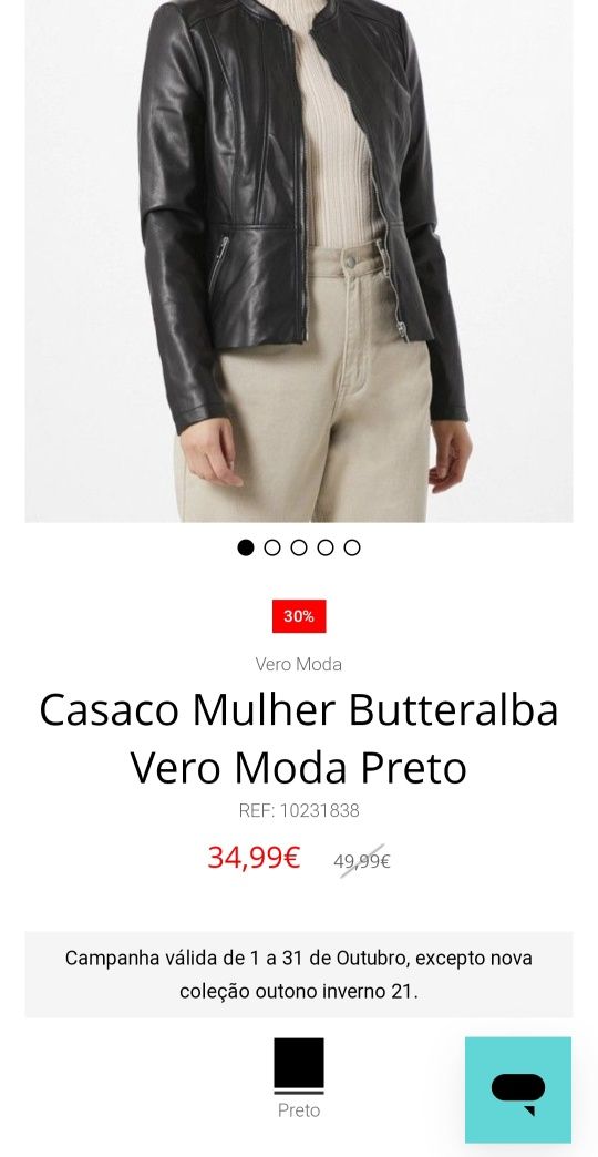 Casaco preto vero moda xs