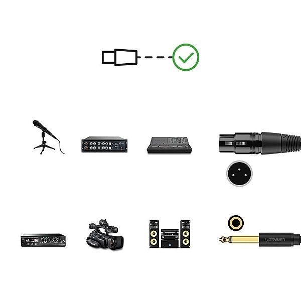 Ugreen kabel audio przewód mikrofonowy do mikrofonu Xlr (żeński) - 6,3