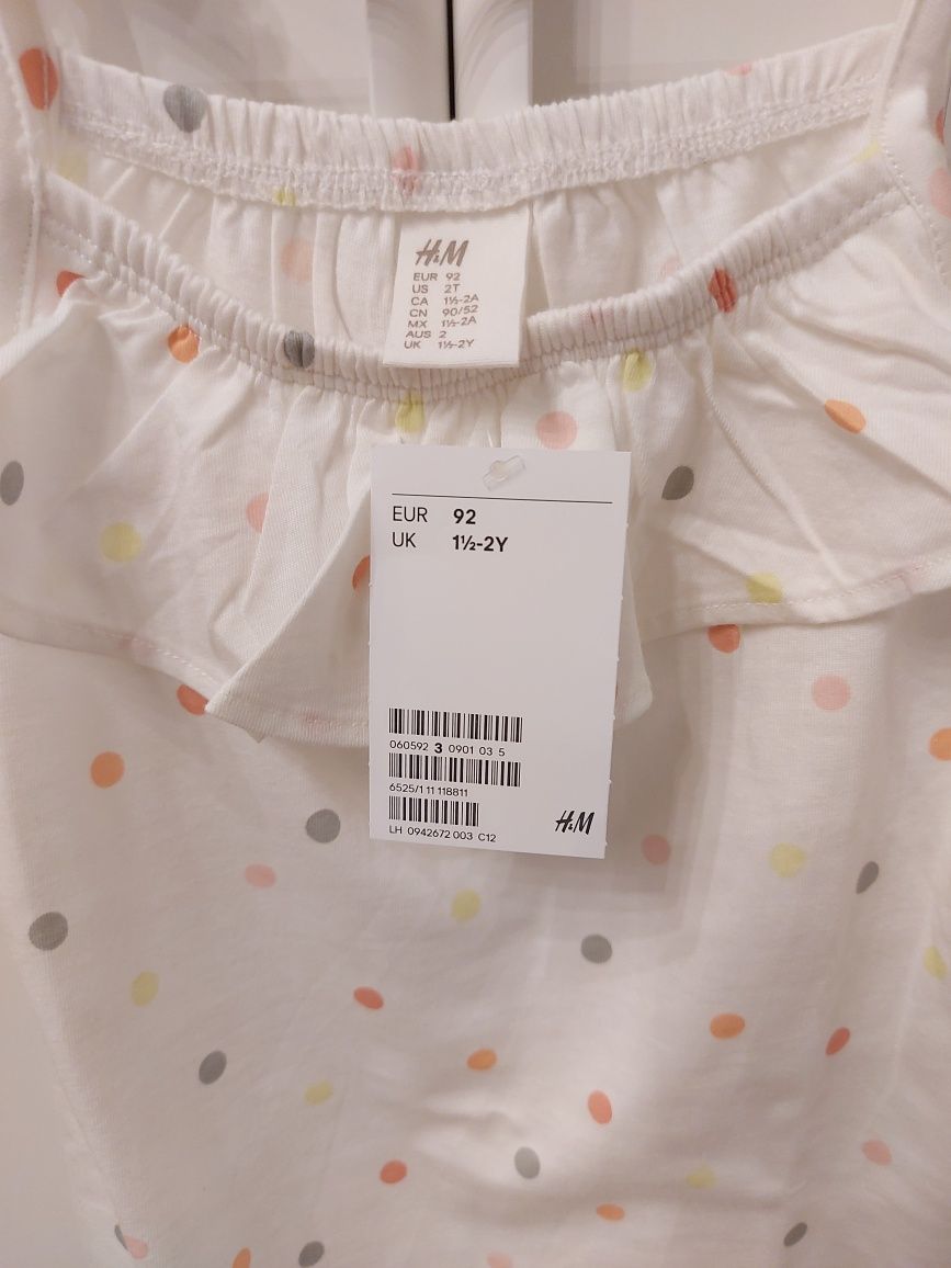 Kombinezon na ramiączkach z falbanką - H&M rozm. 92