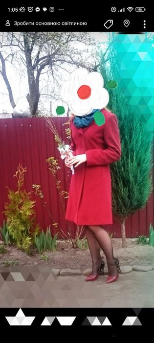 Пальто осіннє 44_46р! Бордового кольору Стан дуже добрий