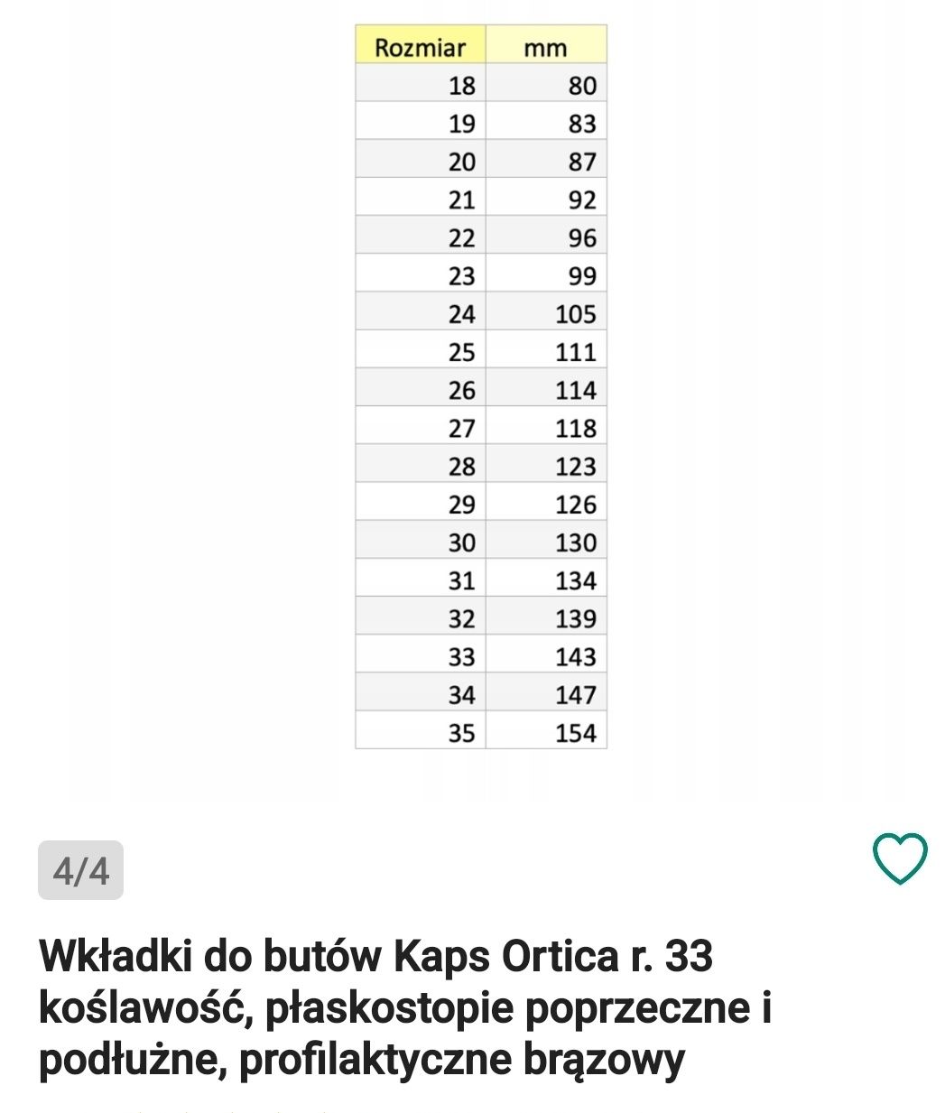 Wkładki ortopedyczne r 34