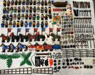 Lego figurki ludziki konie tarcze akcesoria flagi pirates castle