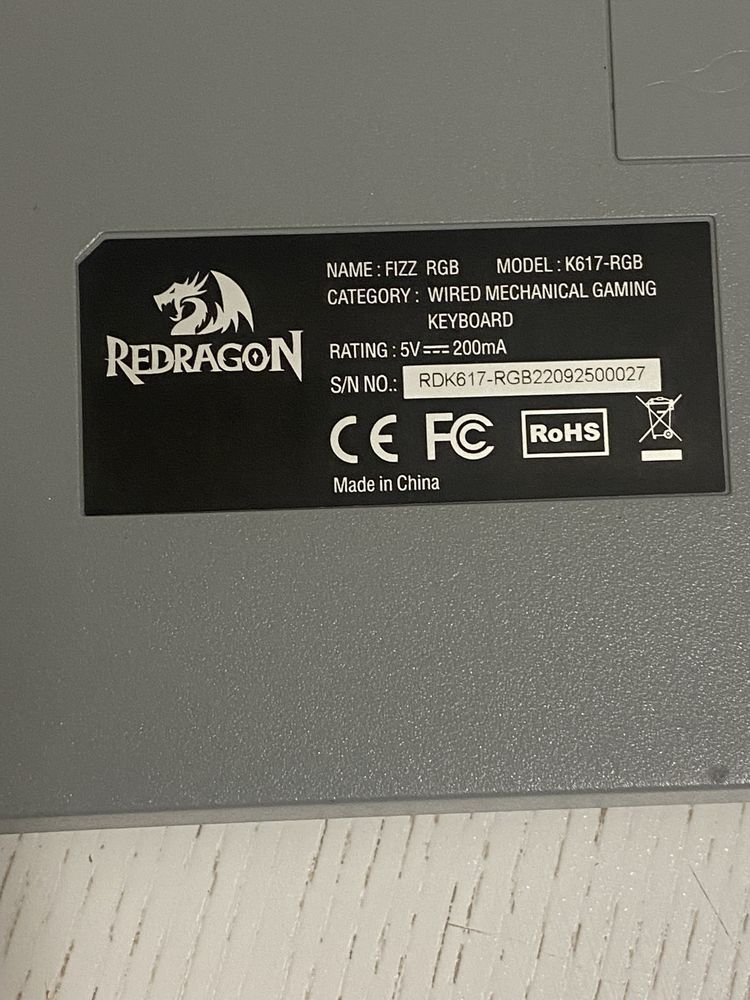 Ігрова кастомна клавіатура Redragon fizz K617