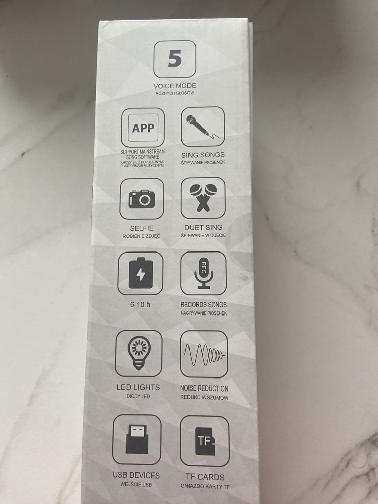 Mikrofon z głośnikiem  Bluetooth złoty