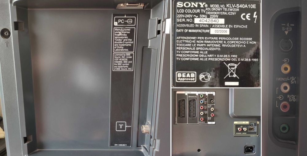 TV SONY BRAVIA KLV-S40A10E 101cm (40")