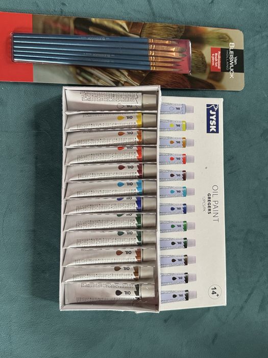 Nowe farby olejne artystyczne, pędzle gratis