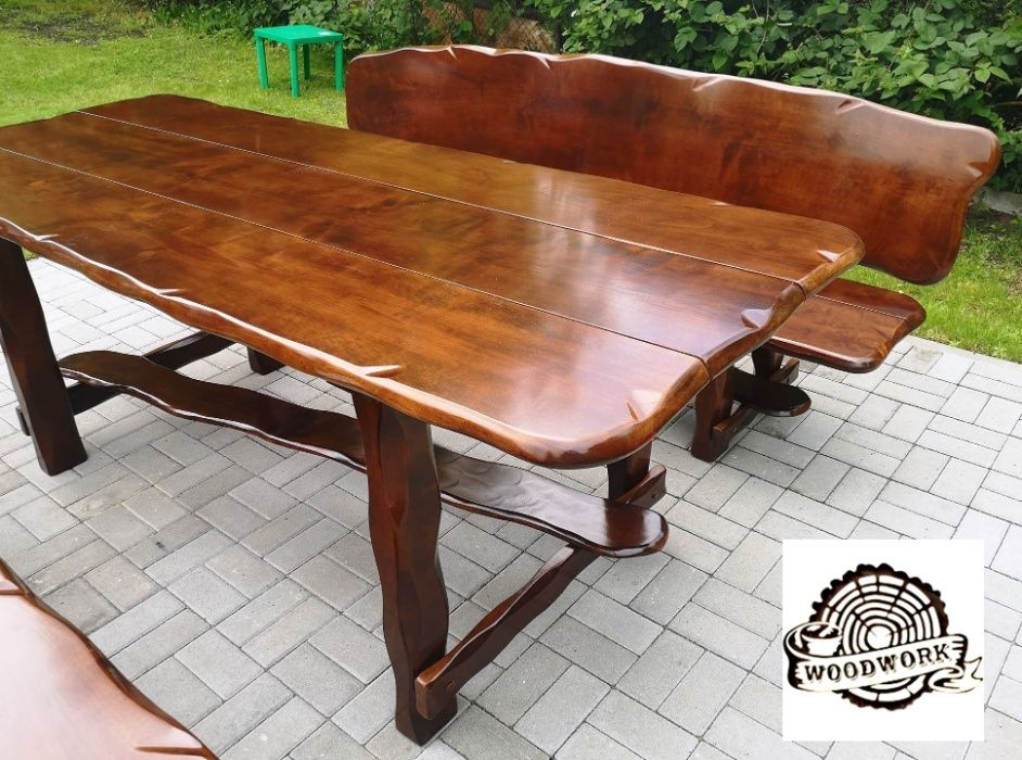 meble ogrodowe ławka stół stolik drewniane tarasowe biesiadne olcha