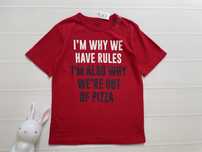 122 128 The Children’s Place USA koszulka z nadrukiem tshirt pizza red