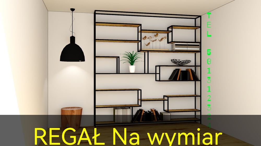 Regał / meble na wymiar PREMIUM +dostawa Pomorskie nogi metalowe loft