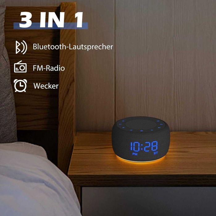 DOUMOSH Głośnik Bluetooth budzik z radiem FM NOWY