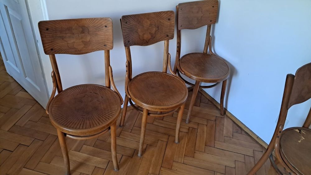Zestaw 4 krzeseł PRL vintage