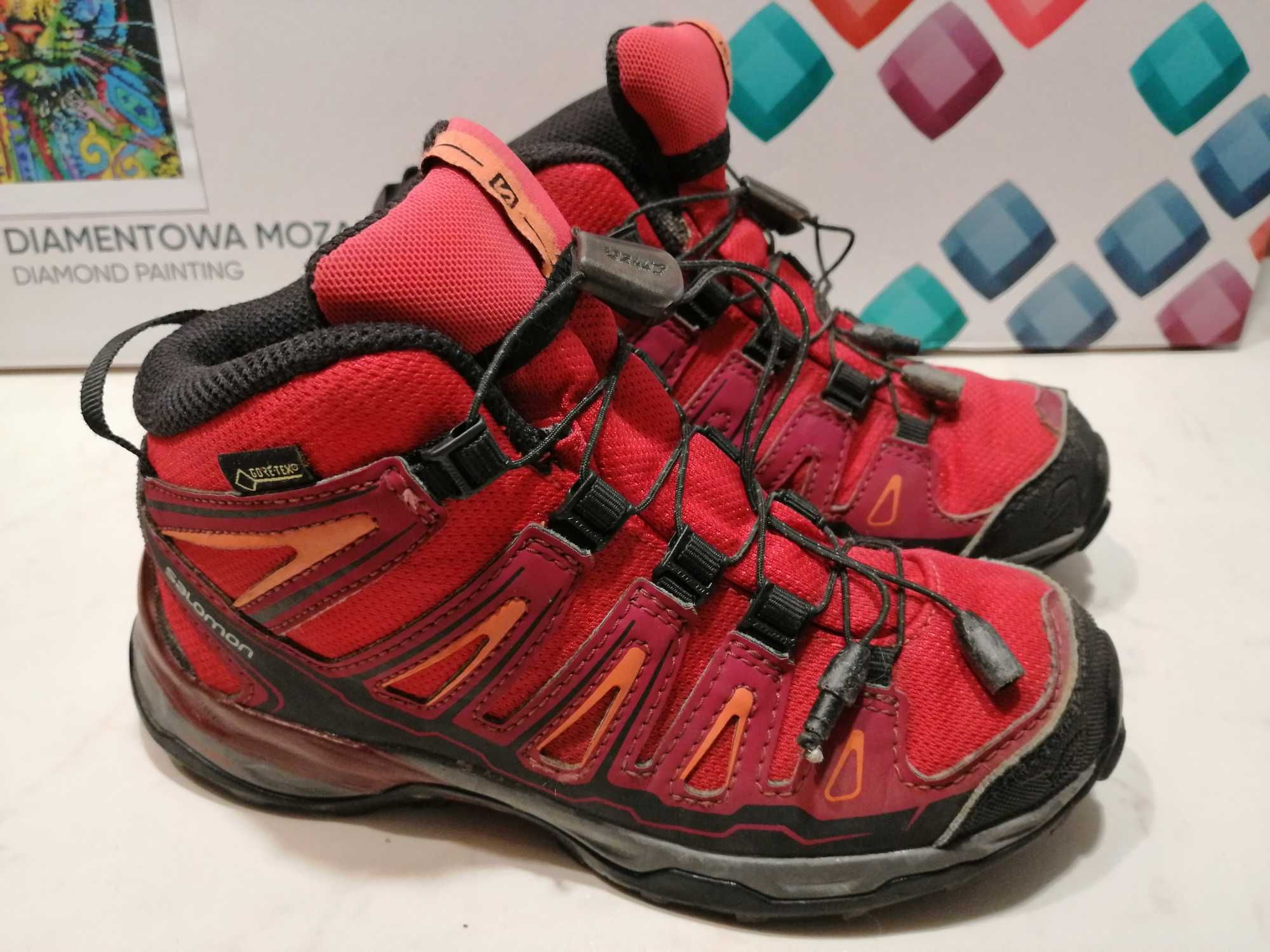 Buty wysokie Salomon Goretex r. 32 wkł. 19, bdb