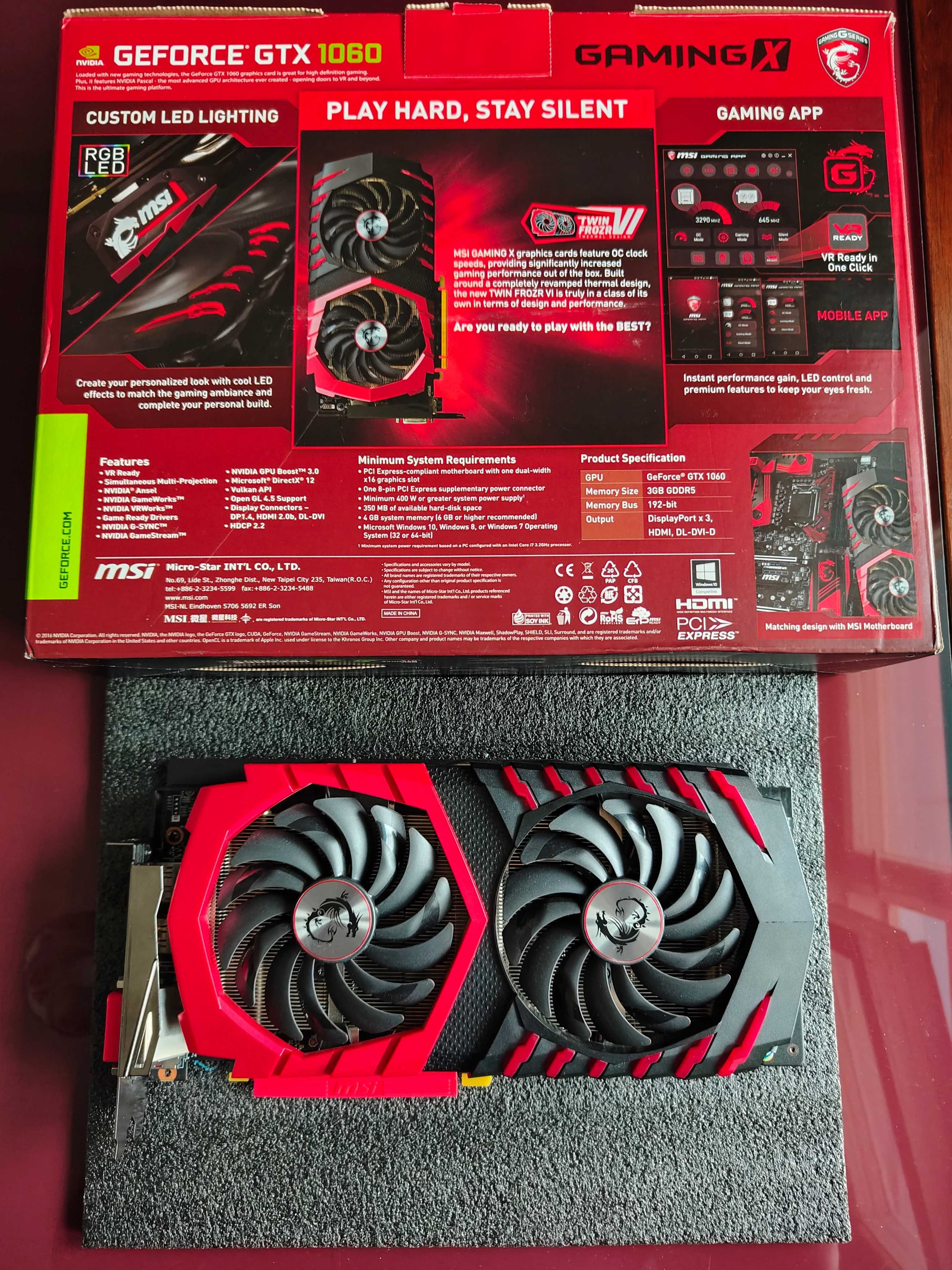 Видеокарта MSI GeForce GTX 1060 Gaming X 3GB