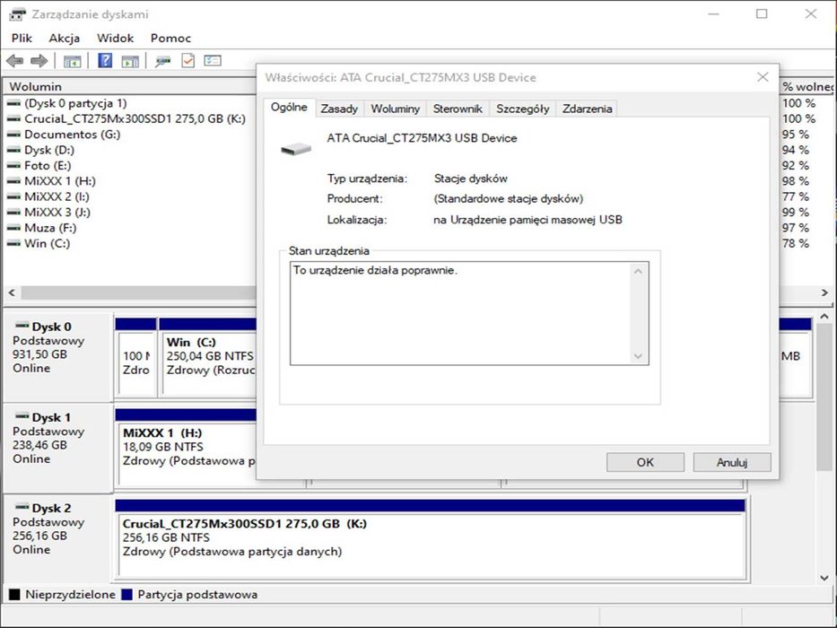 SSD 275GB CruCiaL Mx300
